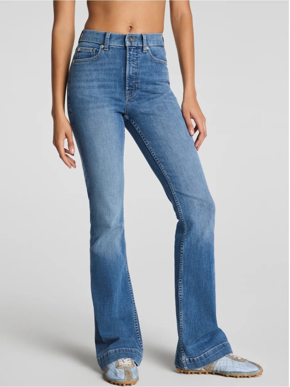 SPANX Medium Blue High-Rise Flare Jeans Size 18 TALL NWT